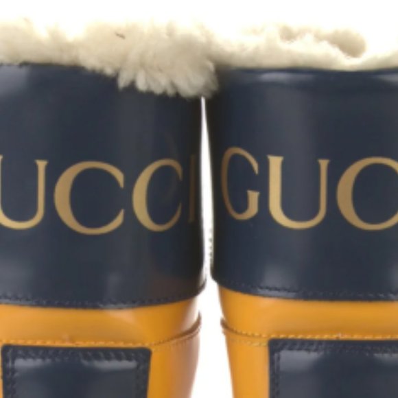 SOLD!!   Authentic GUCCI Leather Colorblock Pattern Rain Boots Size: 9 - Picture 7 of 7